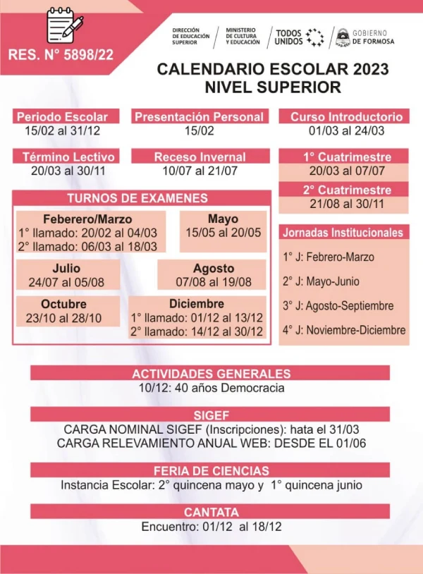 Calendario Escolar 2023
